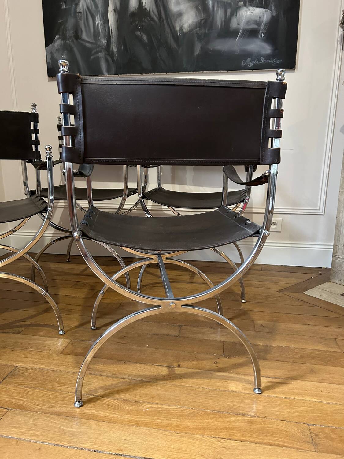 4 Chairs Maison Jansen “Savonarola”