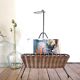 Wicker and metal magazine holder