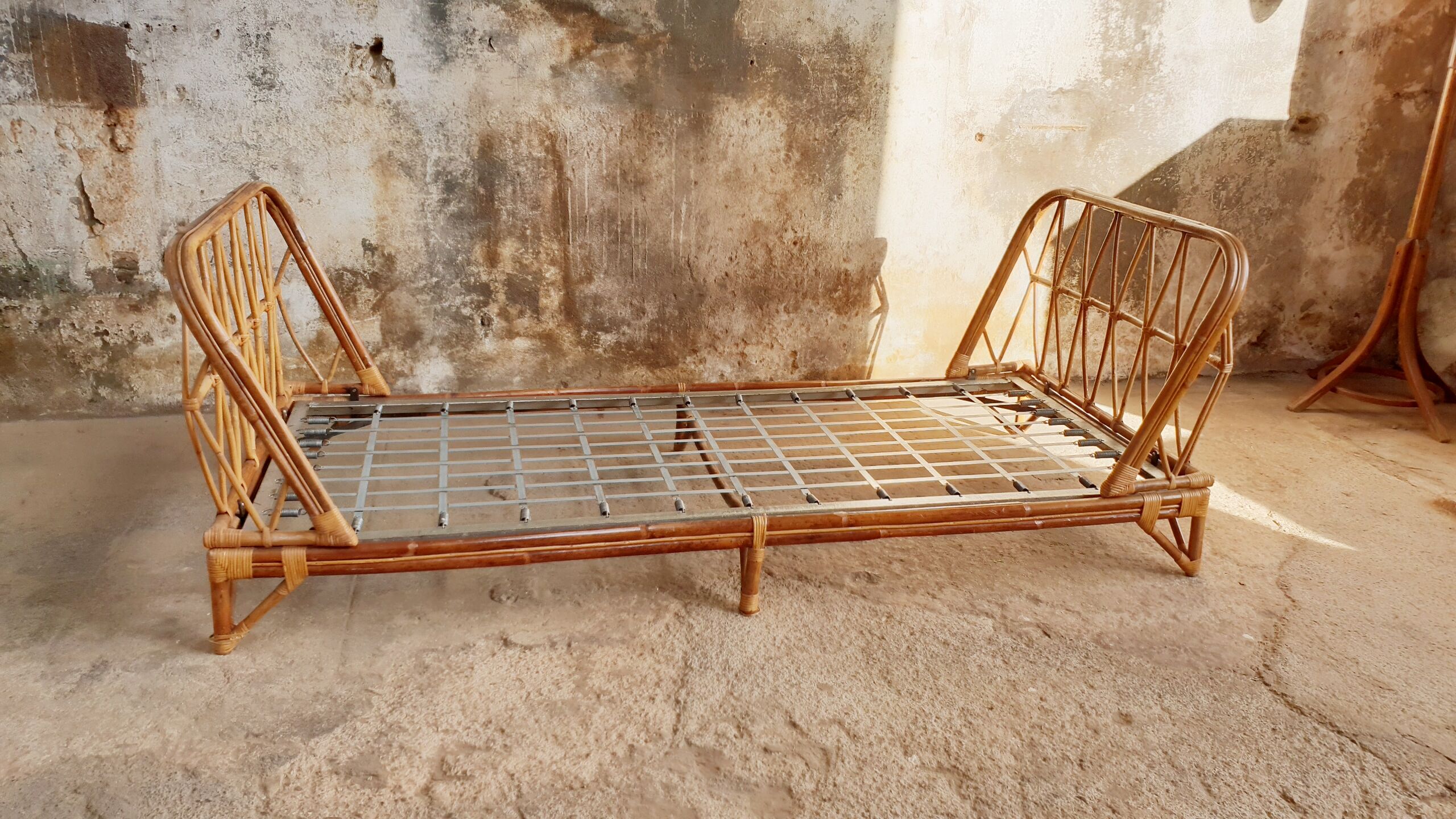Rattan bed bench