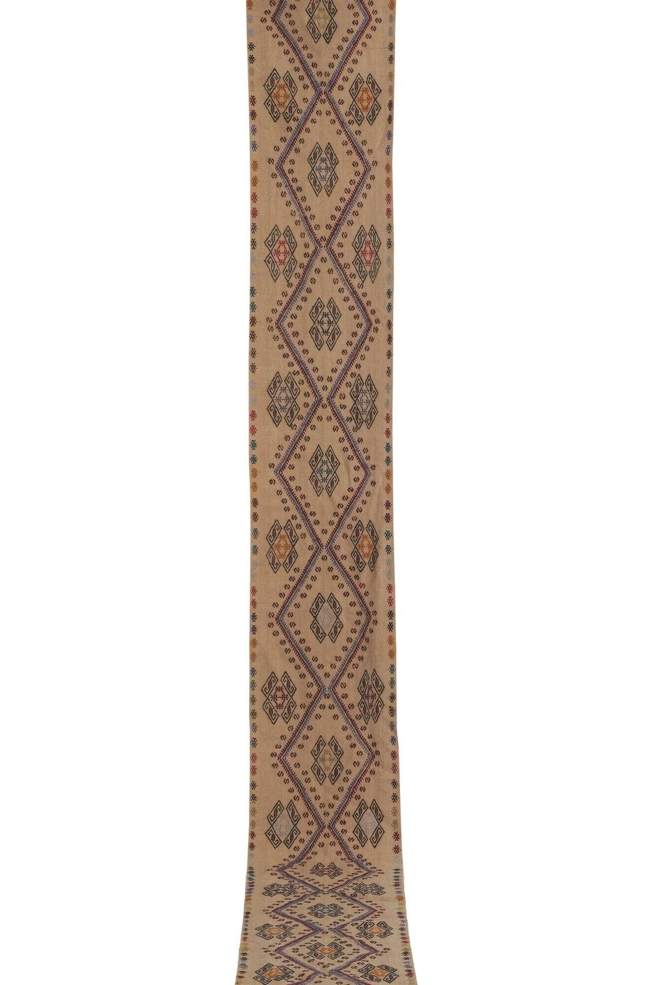 Vintage Turkish hallway rug 52x457 cm