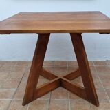 Square table in art deco style in oak, removable