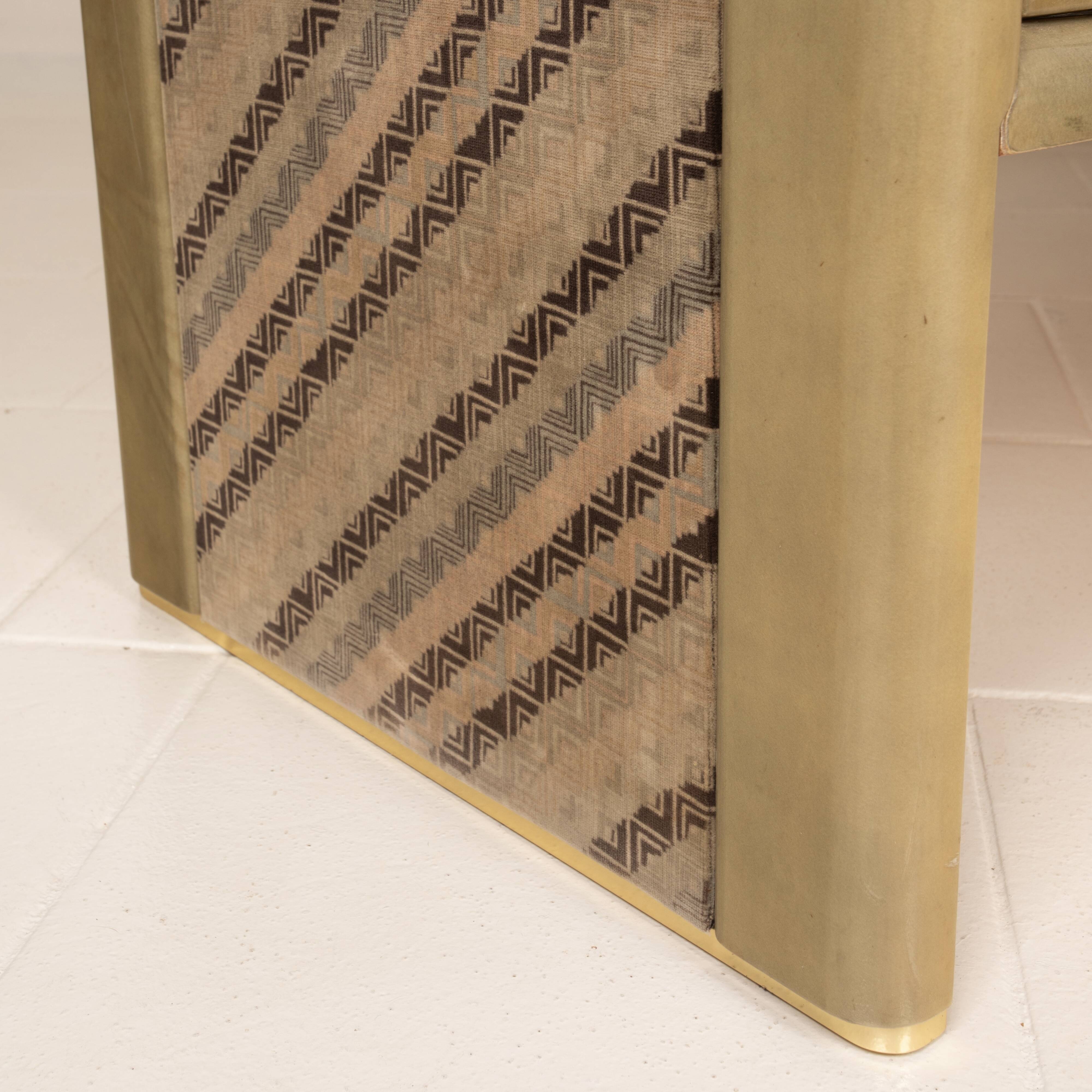 Sideboard in parchment and Missoni fabric by Angelo Mazzola for Salpol, 1980