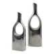 Pair of "drop" vases in aluminium cast, Italy, 1970s