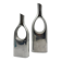 Pair of "drop" vases in aluminium cast, Italy, 1970s