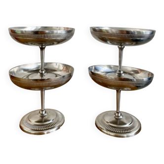 Set of 4 stainless steel ice cream cups