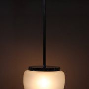 Opaline Glass And Chrome Pendant Light, 1960s
