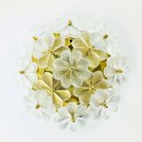 Mid-Century Floral Murano Glass Flush Mount by Ernst Palme for Palwa, Germany, 1960s