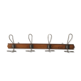 Wall coat rack in wood and metal