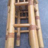 Ensemble de 3 tables gigognes vintage en bambou 70's