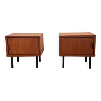 Pair of teak bedside tables, 1970s