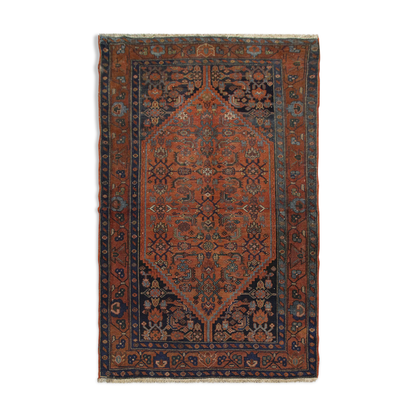 Handmade Wool Antique Persian Heriz Rug- 112x183cm