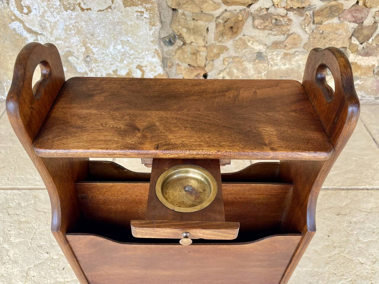 Vintage side table with magazine rack, 1960s