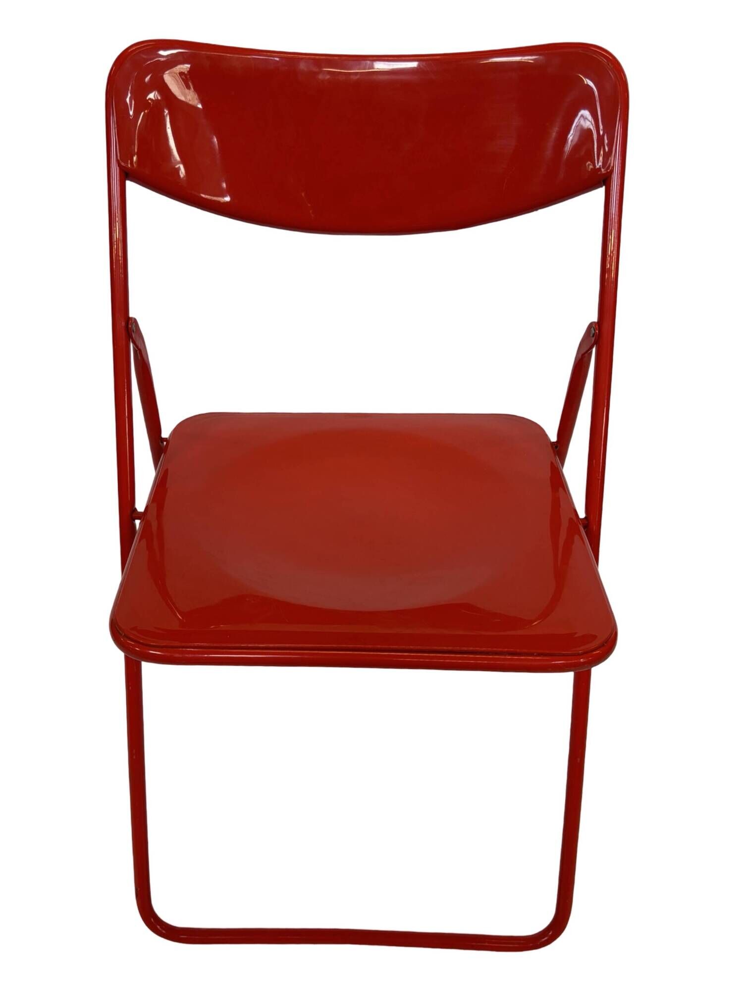 Vintage TED Folding Chair Design by Niels Gammelgaard 1980s Ikea in Red