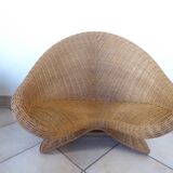 Fauteuil lotus en osier