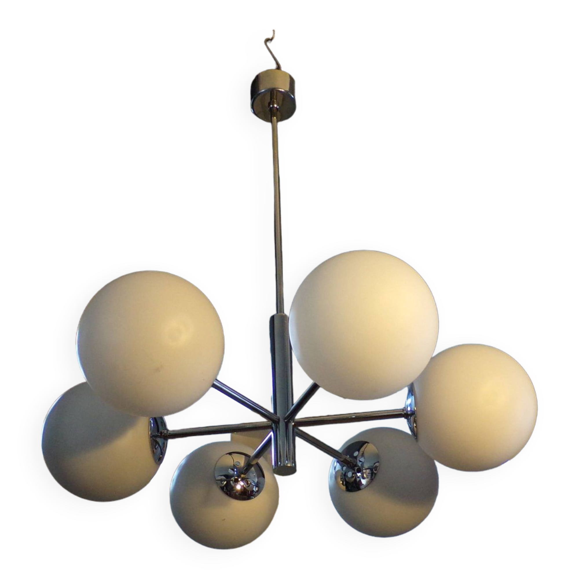 Italian chandelier 6 lights space age