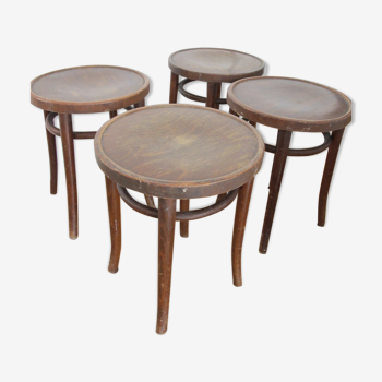 Lot de 4 tabourets bas bistrot