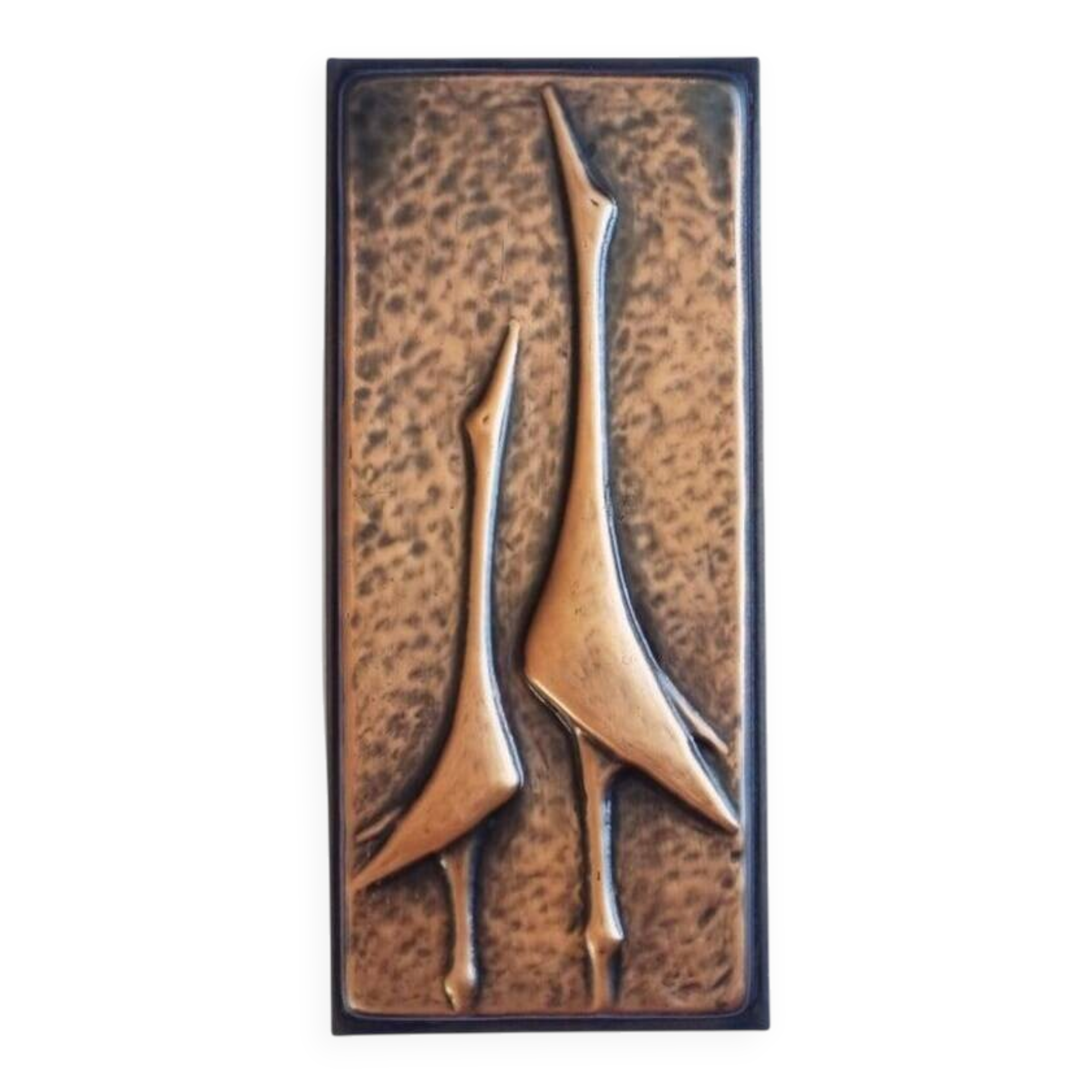 Rare Wall Brass Relief Sculpture of Herons, 1970s