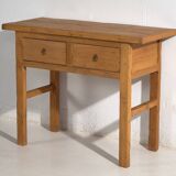 Table basse ancienne en bois massif (vers 1870)