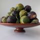 Trompe-l'œil fig plate in bread crumb ceramic, Andalusia, 1950s