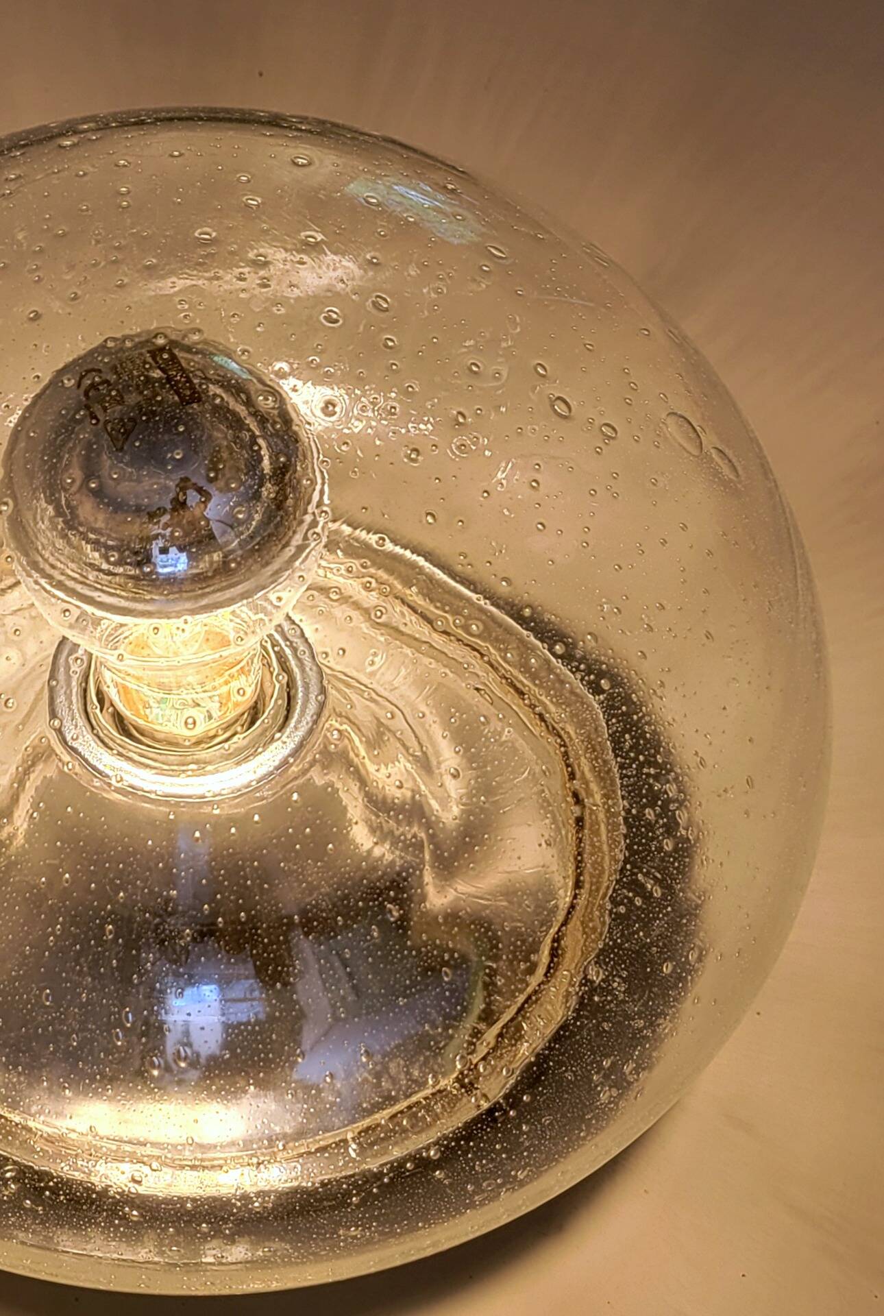 Set of 2 RZB Leuchten wall or ceiling lights in bubble glass, Germany, 1970s