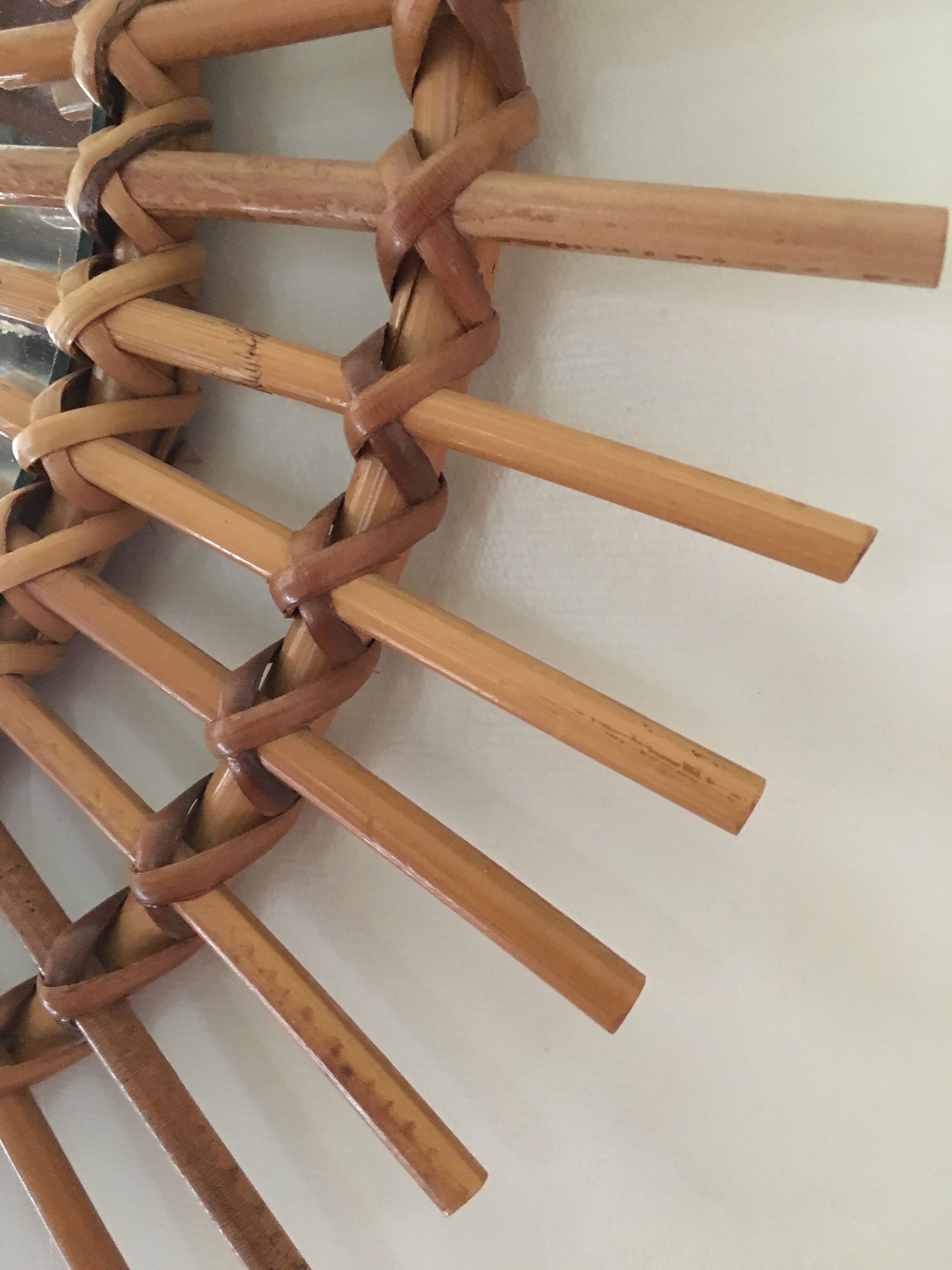 Vintage rattan sun mirror 70/80 47cm