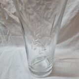 Engraved glass vase from 1980