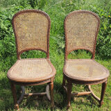 2 carved wood chairs & canning