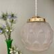 Vintage art deco globe pendant light in frosted glass