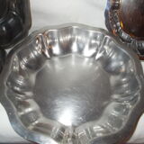 Lot of 4 round hollow stainless steel dishes