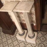 Ancient pair of Columns in Carrara tree Selette Gaine