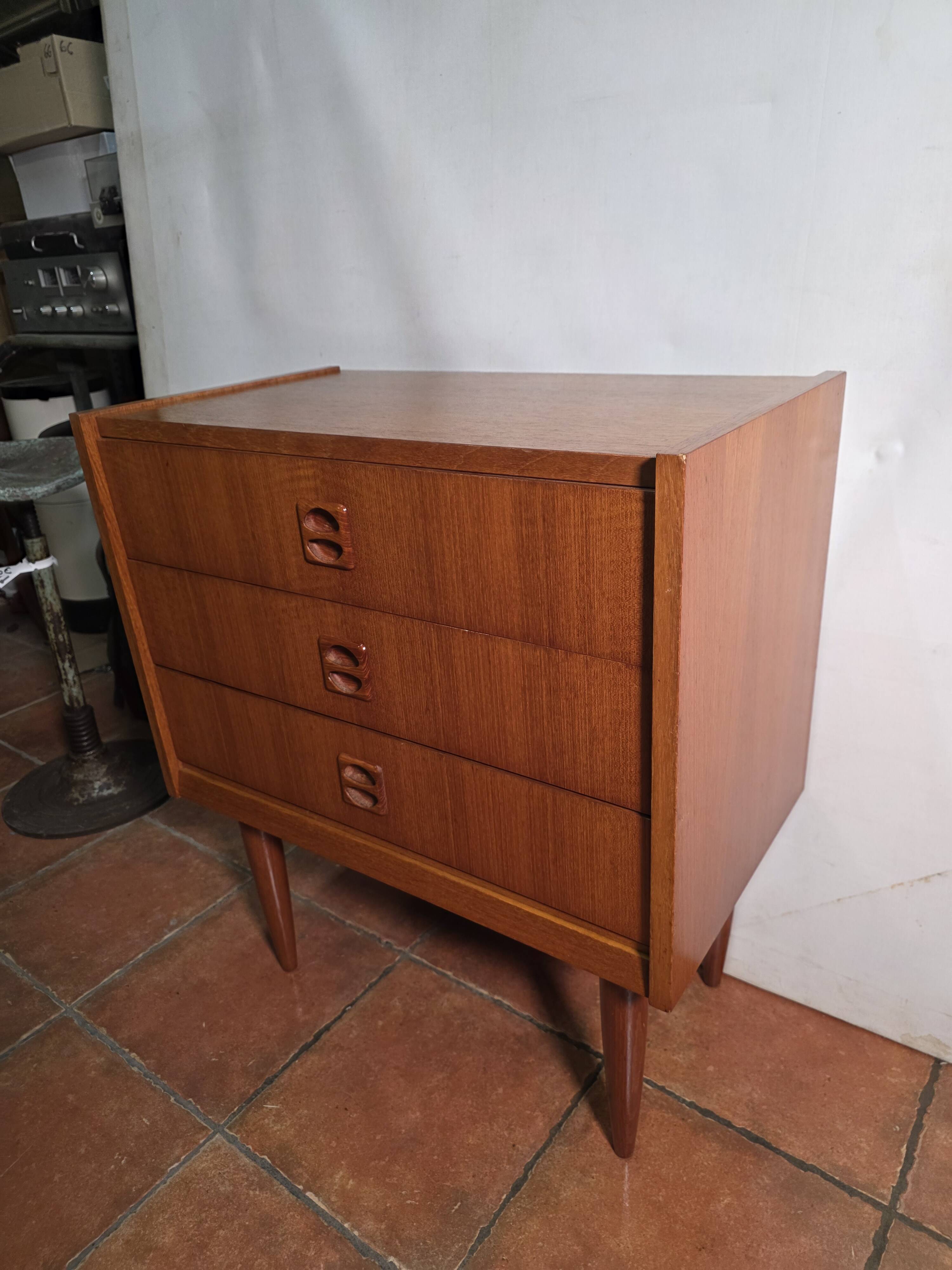 Scandinavian teak chest of drawers from the 1960s.