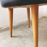 Pair of Scandinavian stools in black leather