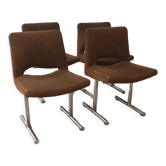 Lot de 4 chaises design annees 70 Georges Frydman vintage