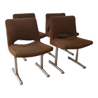 Set of 4 design chairs years 70 Georges Frydman vintage