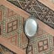 Hand mirror Napoleon silver metal III 12x33cm