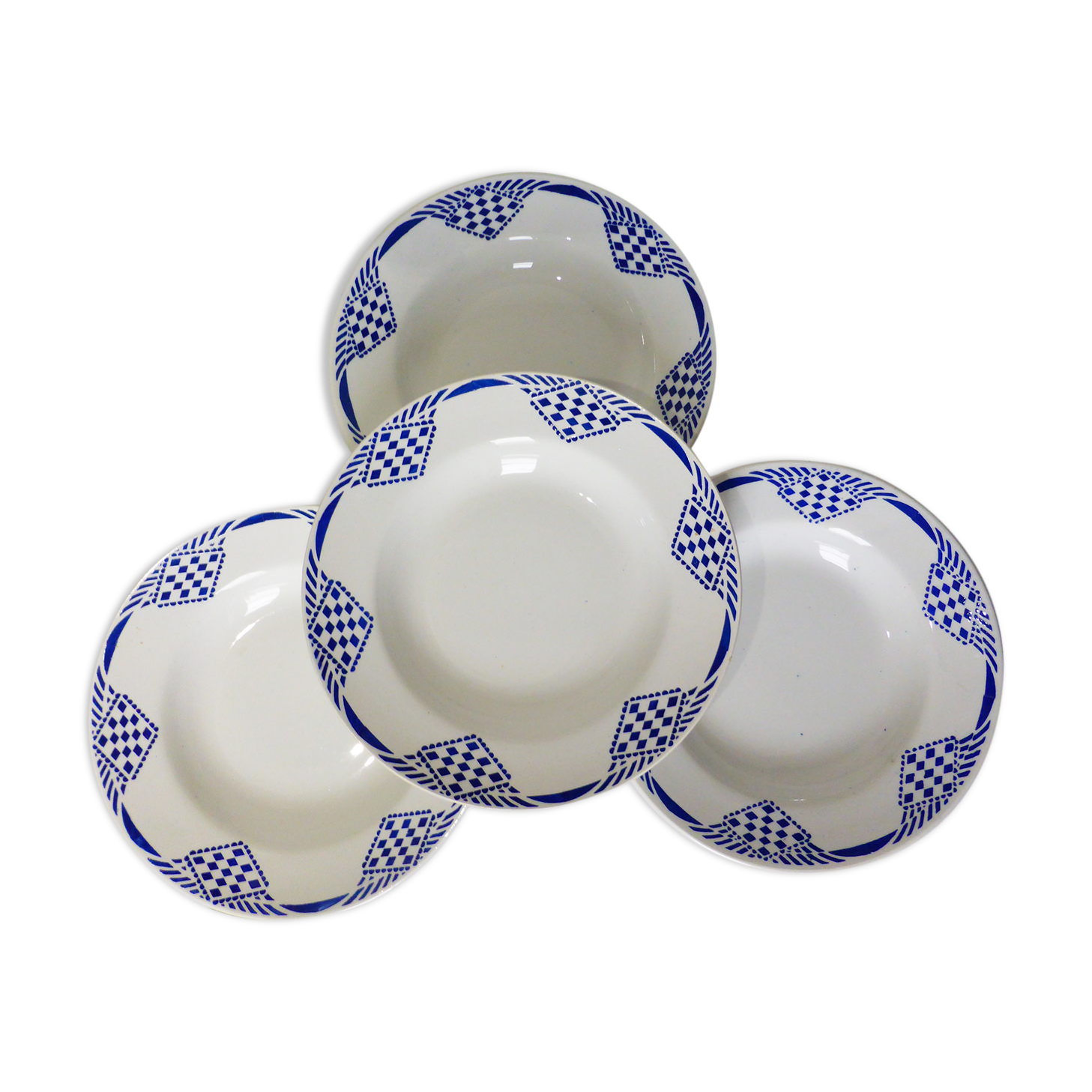 4 deep plates from Moulin des Loups et Hamage, Pantin model 211236