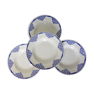 4 deep plates from Moulin des Loups et Hamage, Pantin model 211236