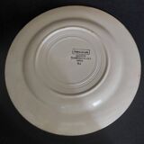 Flat plate in Digoin Sarreguemines iron earthenware with Versailles decor
