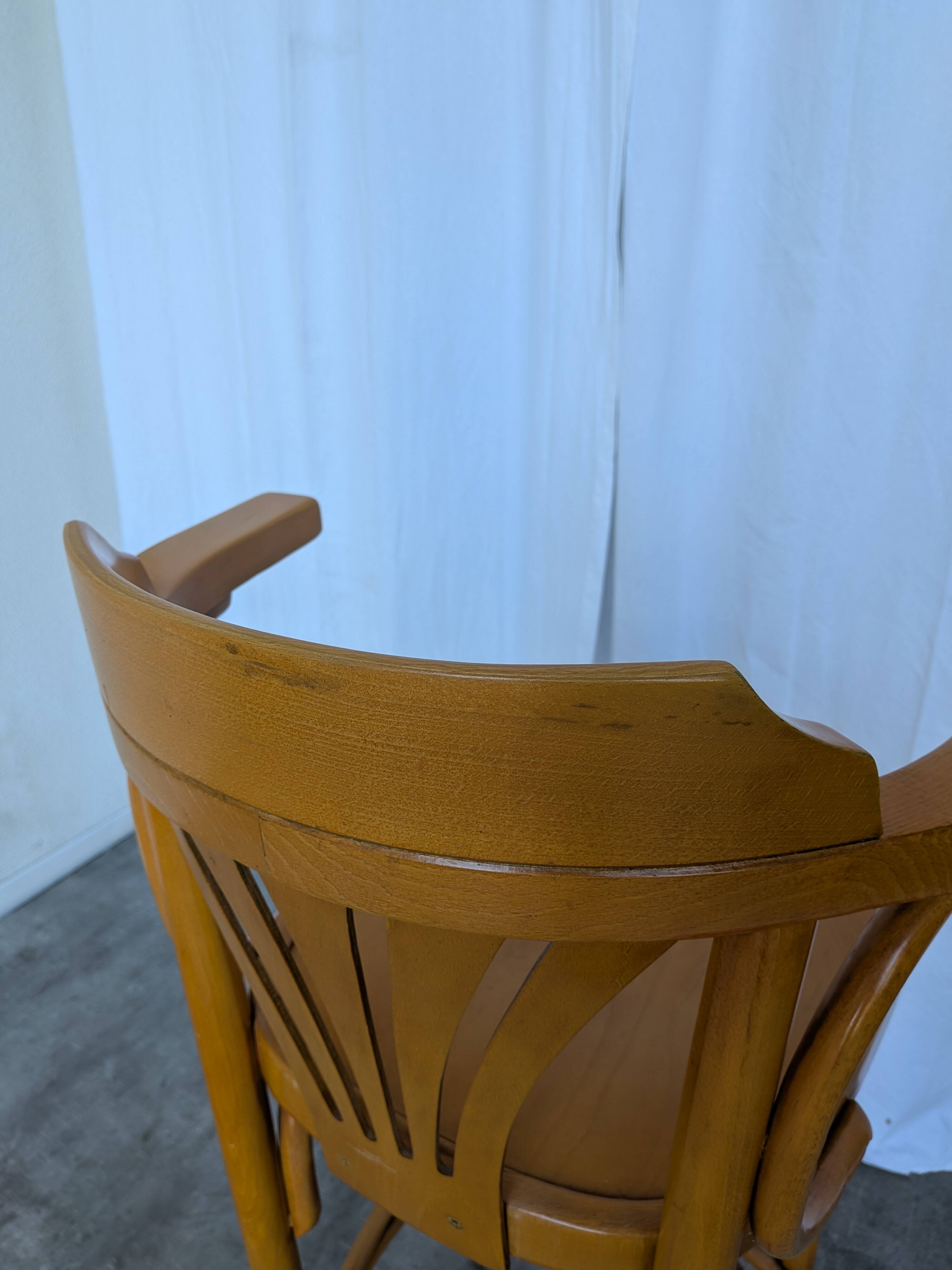 Vintage Bentwood Bar Chair with Armrests, Mid-Century Pub Stool Thonet styl