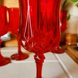 4 Ruby Longchamp glasses by Cristal d'Arques