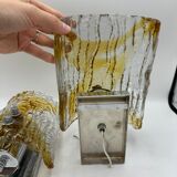 Duo of two-tone Murano Mazzega wall lights 1970