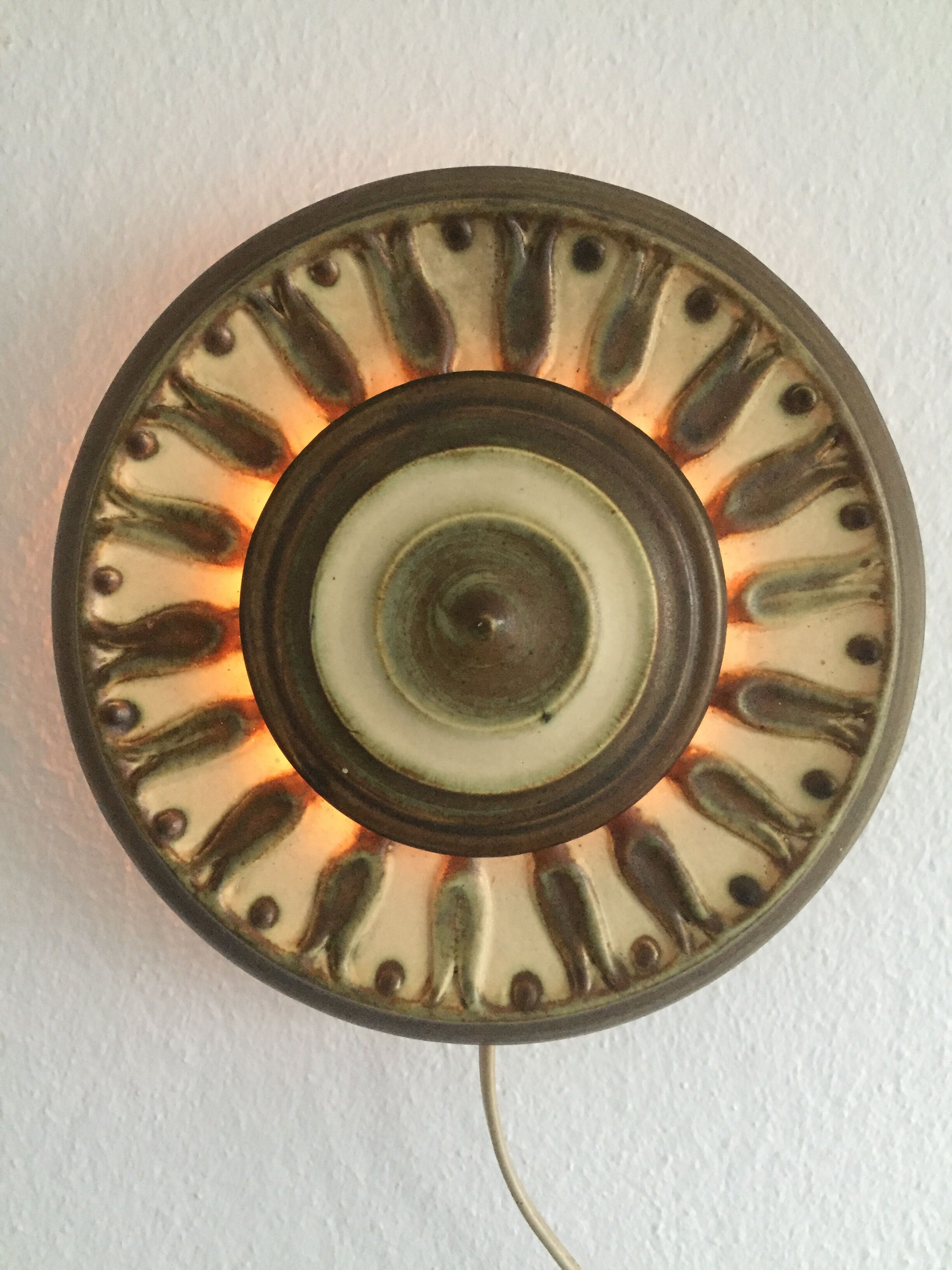 Danish ceramic wall lamp 1960