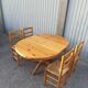 Old dining table vintage pine wooden chairs