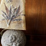 Pair of granite lamps with resin lampshades