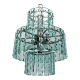 Lustre italien en verre taillé par Zero Quattro années 1970