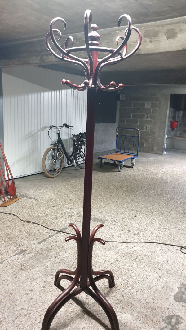 Porte-manteau  sur pied  bois courbé Art Nouveau