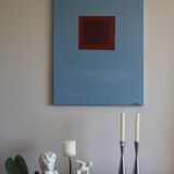 Minimalist canvas painting "Silent blue" 73x54cm