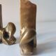 Super rare pair of brutalist brass bookends by David Marshall.