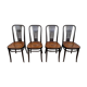 Lot 4 chairs bistrot wood curve stamp tuna and decor seat art nouveau