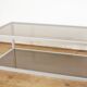 Aluminium coffee table and smoked glasses, France, circa 1980